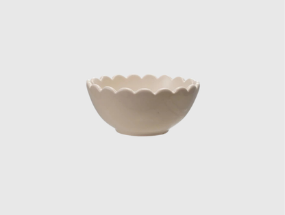 Stoneware Bowl With Scalloped Edge