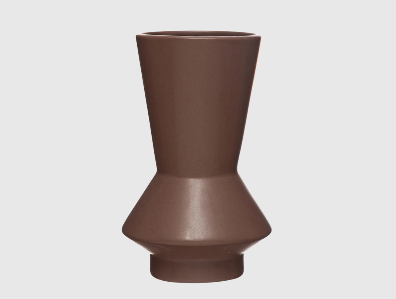 Stoneware Geometric Vase - Brown