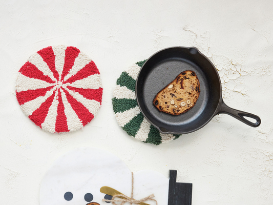Tufted Candy Striped Trivets