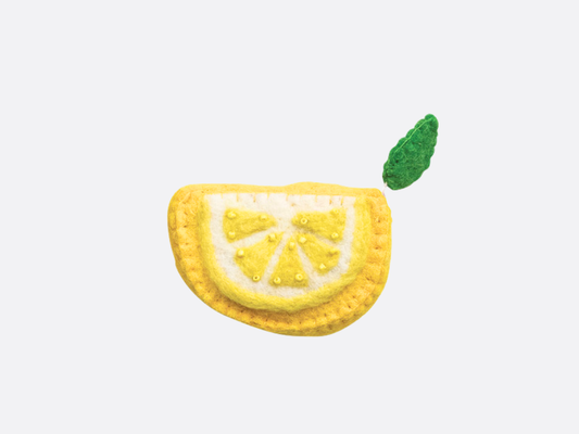 Handmade Embroidered Felt Tape Measures - Lemon