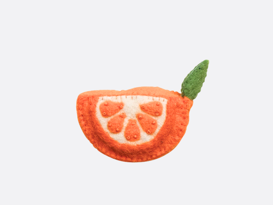 Handmade Embroidered Felt Tape Measures - Orange