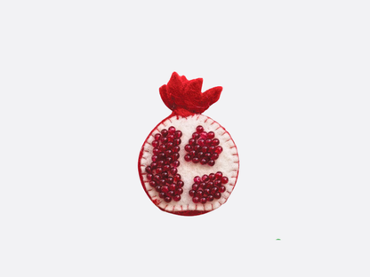 Handmade Embroidered Felt Tape - Pomegrante