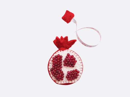 Handmade Embroidered Felt Tape - Pomegrante