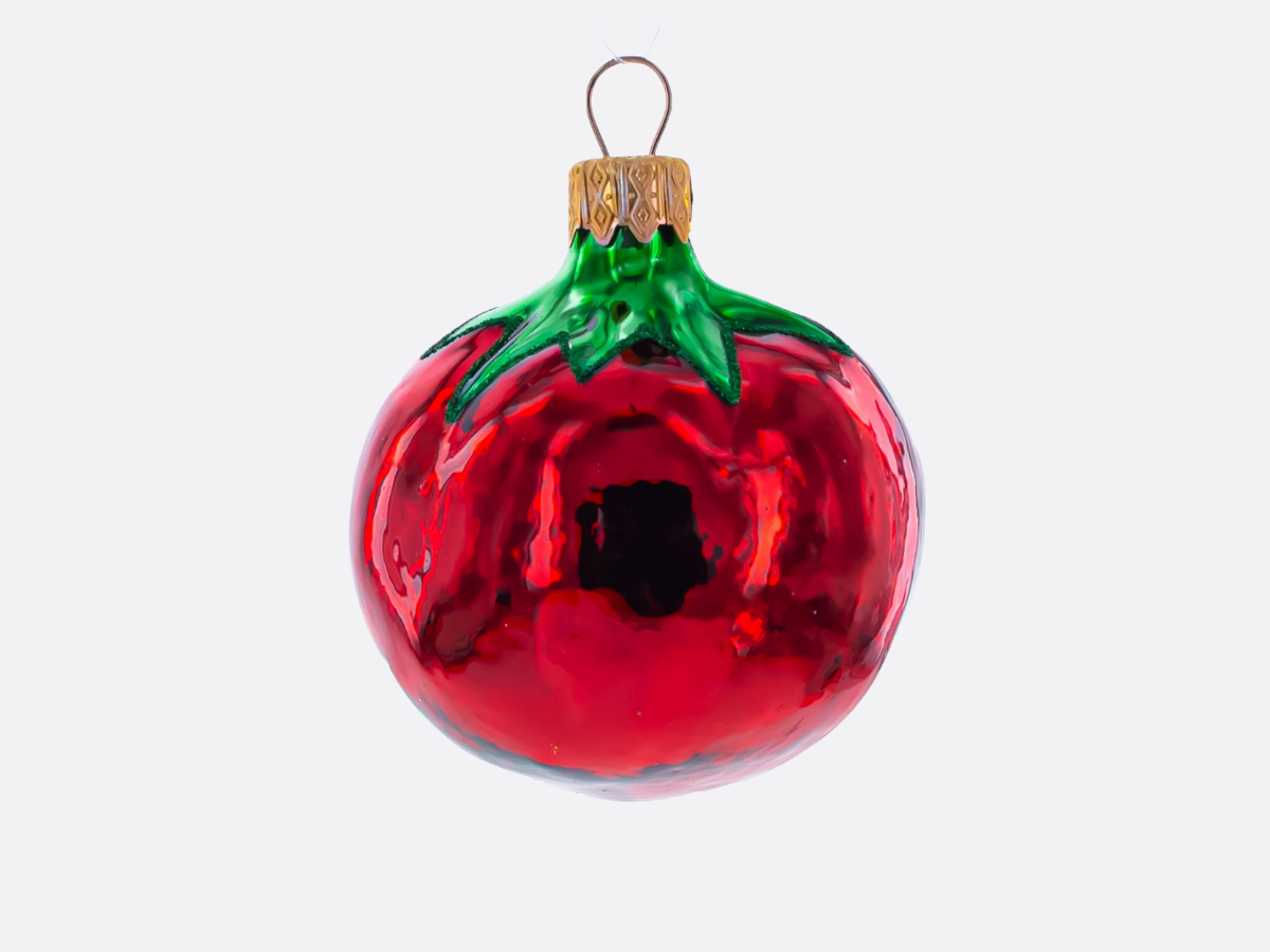 Red Tomato Mini Glass Ornament