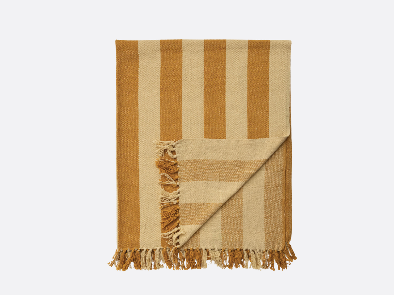Woven Recycled Throw - Mustard & Yellow