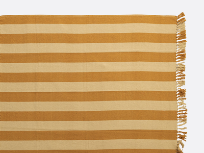 Woven Recycled Throw - Mustard & Yellow
