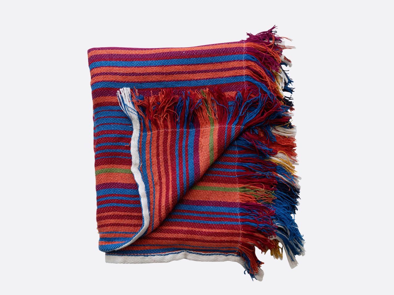 Woven Recycled Throw - Multicolor Stripes