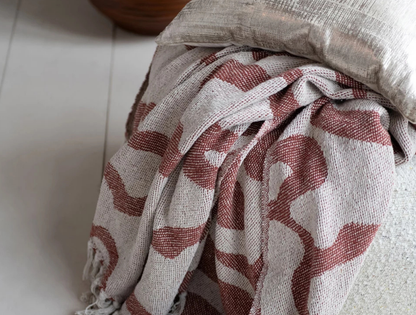 Woven Recycled Jacquard Throw - Abstract