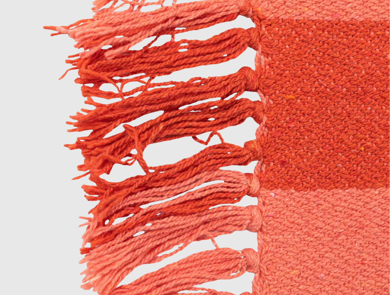 Woven Recycled Throw - Red Stripes