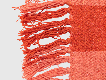 Woven Recycled Throw - Red Stripes