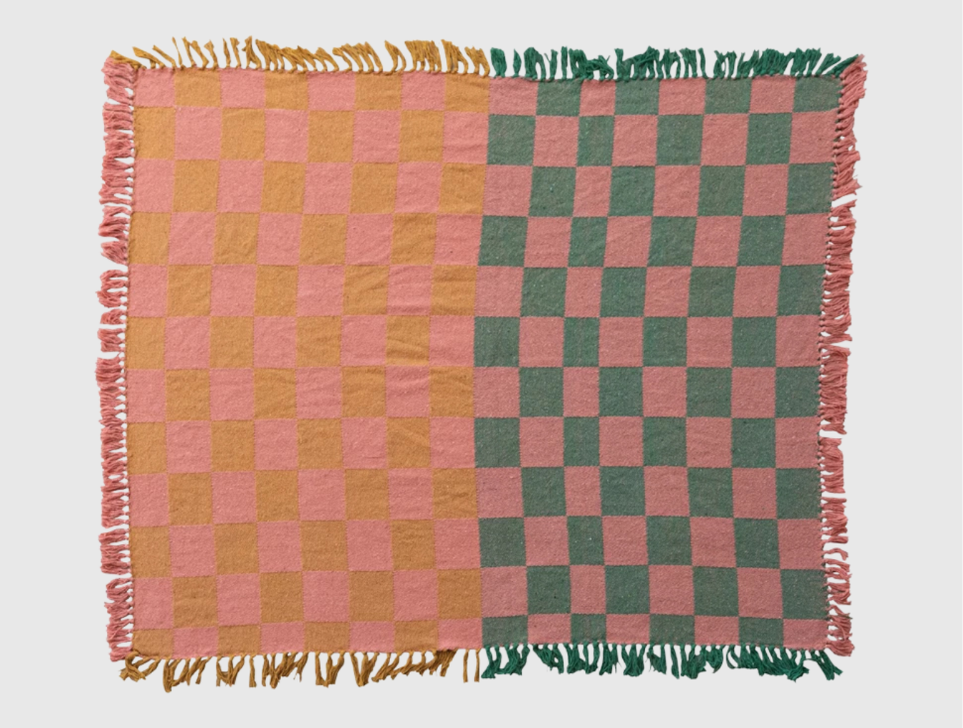 Woven Recycled Throw - Checked