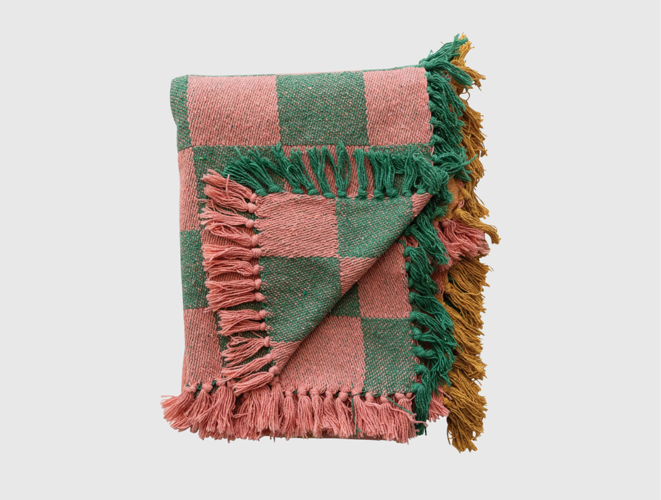 Woven Recycled Throw - Checked