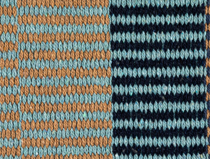 Woven Recycled Throw - Blue Stripes