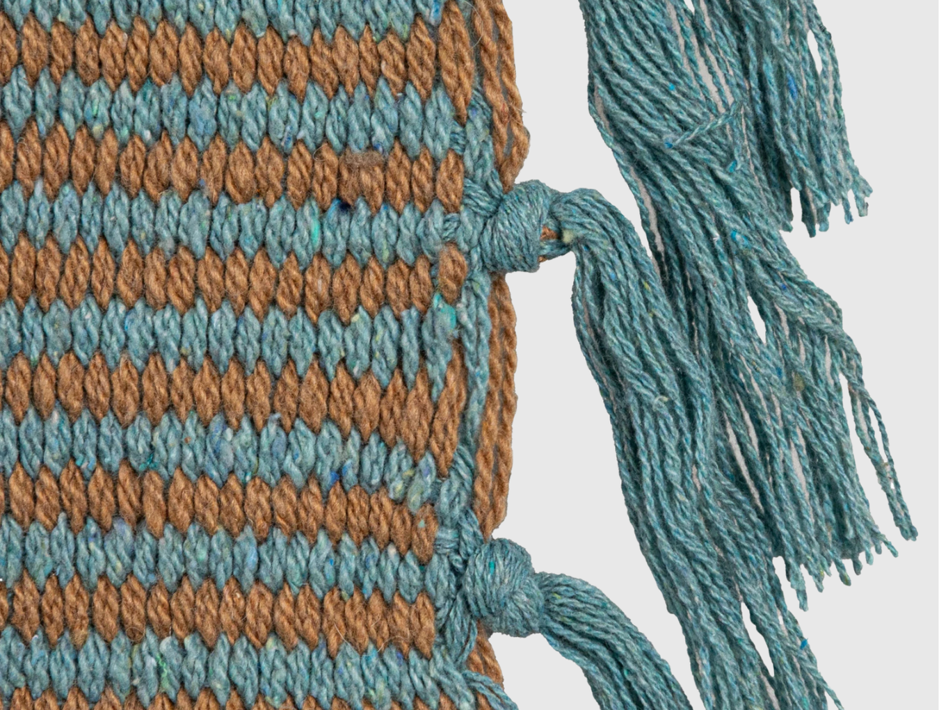 Woven Recycled Throw - Blue Stripes