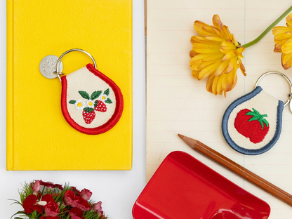 Patch Keychain - Strawberry Blossom
